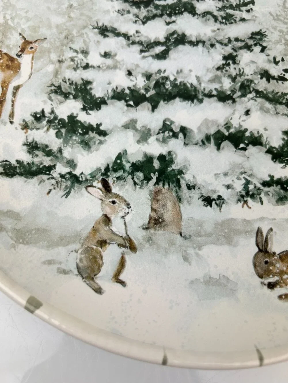 Certified International Susan Winget Winter's Frost Animals Winter Dinner Plate